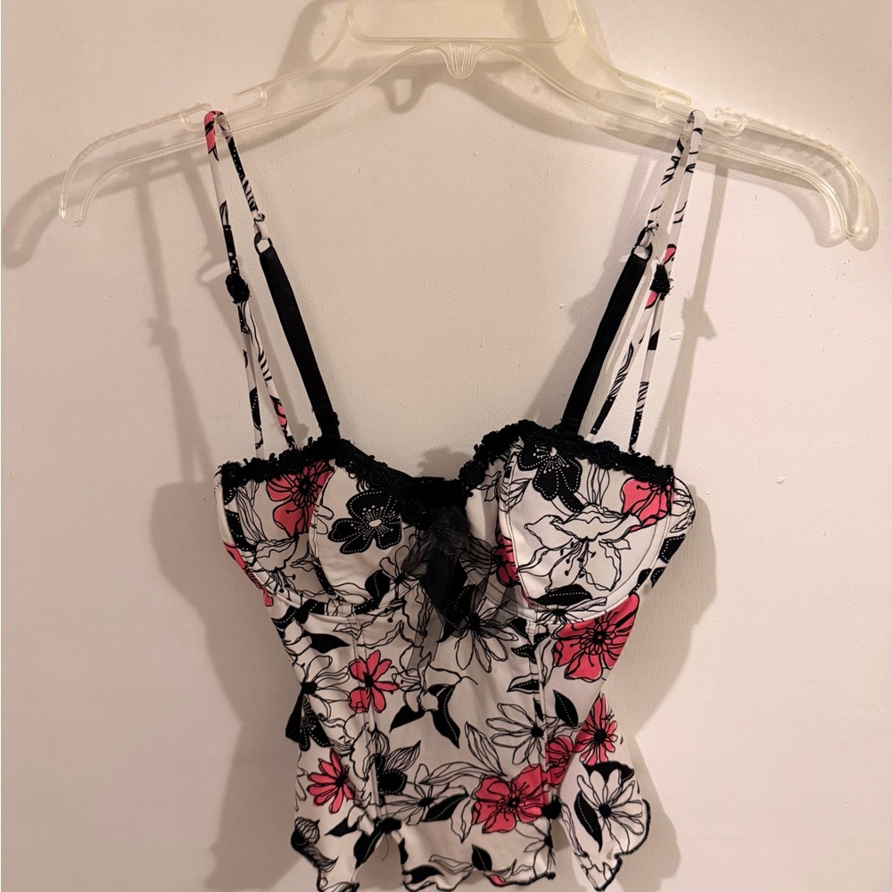 Sophie B (Y2K) Floral Lace Trim Bustier